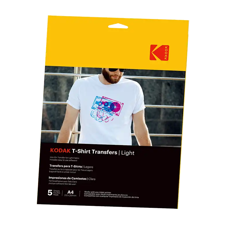 Kodak Papier Transfert Textiles Fancés T-Shirt Pack 5 feuille — vue 1